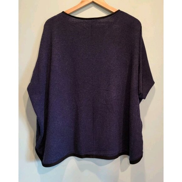 Repeat Silver Edition Navy Black Cashmere Oversized Boxy Lagenlook Sweater S - Picture 5 of 8